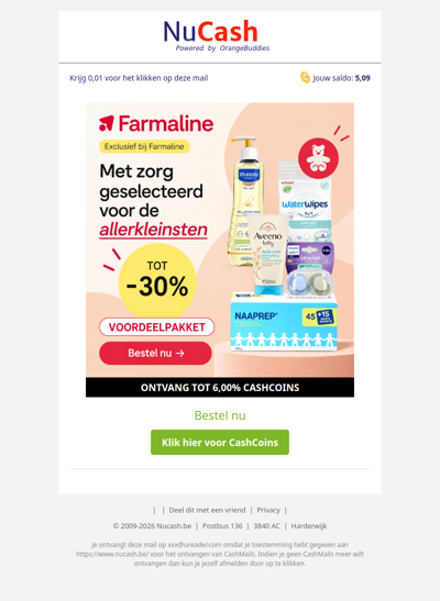 Tot 30% korting op baby essentials bij Farmaline