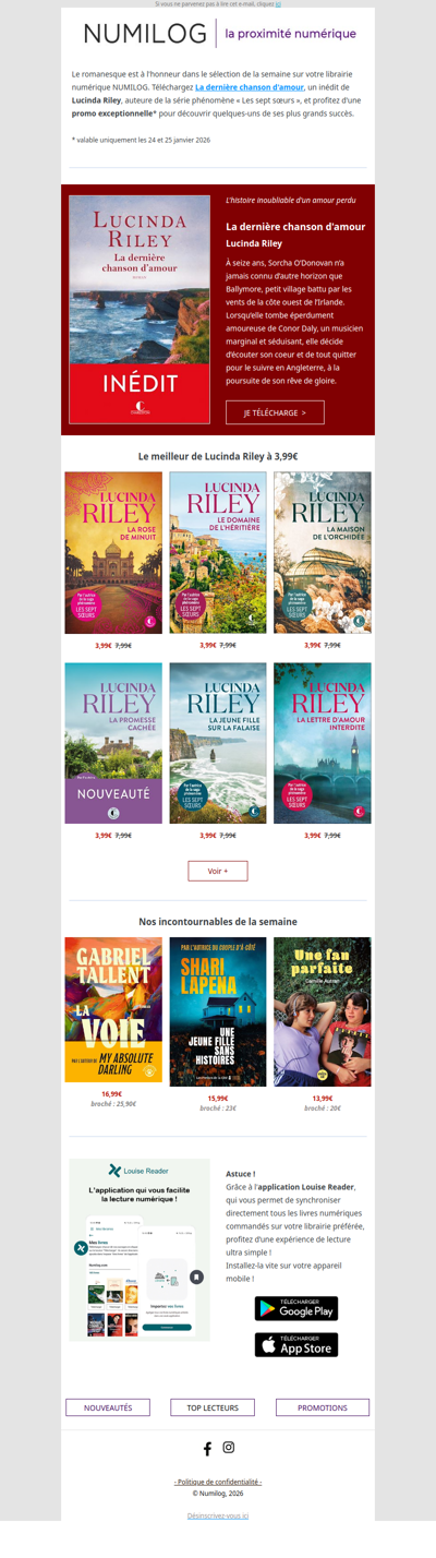 Inédit et promotion spéciale Lucinda Riley