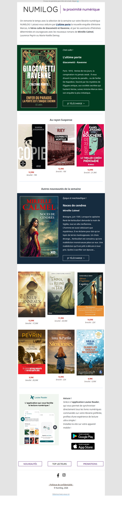 Giacometti et Ravenne, Mireille Calmel : les nouveautés de la semaine vous attendent !