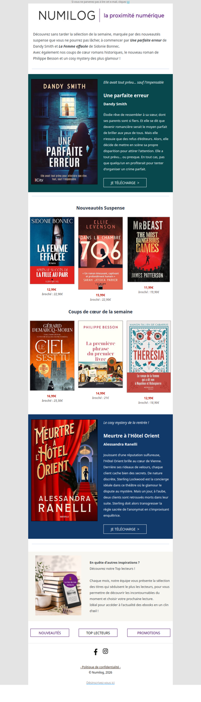 Suspense et glamour à la une de la sélection de la semaine