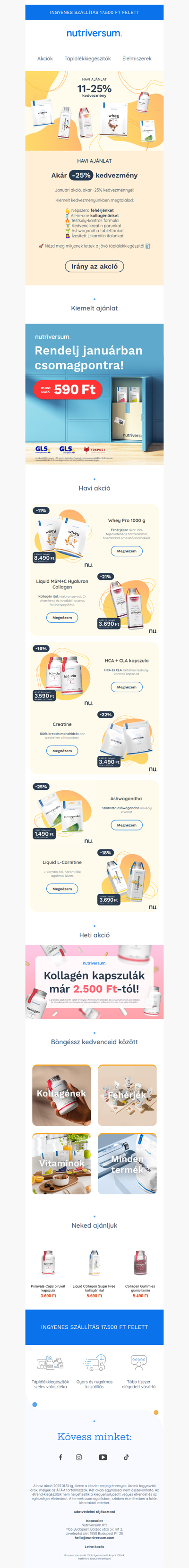 Akár -25%! ❄️ Kollagén, Fehérje és Testsúly-kontroll formula havi akciónkban!