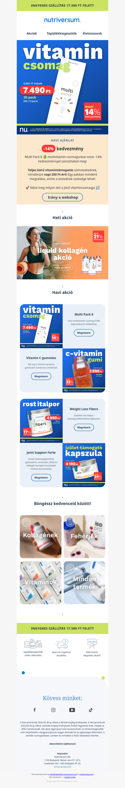 🍏1200 Ft kedvezmény: Multi Pack 8 havi multivitamin csomagra