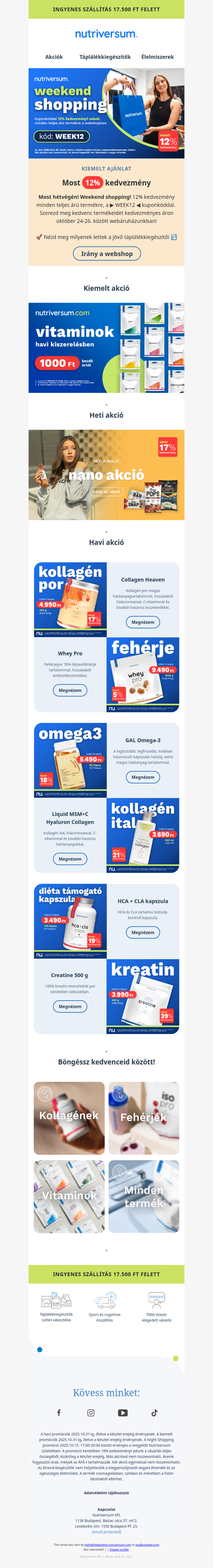 -12% 🎁 Weekend Shopping a WEEK12 kuponkóddal!