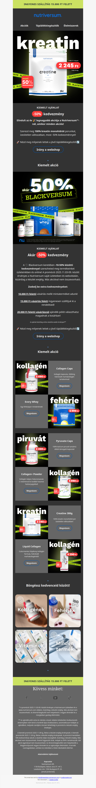 -50% 🔥 Kreatin Monohidrát Porunkra!