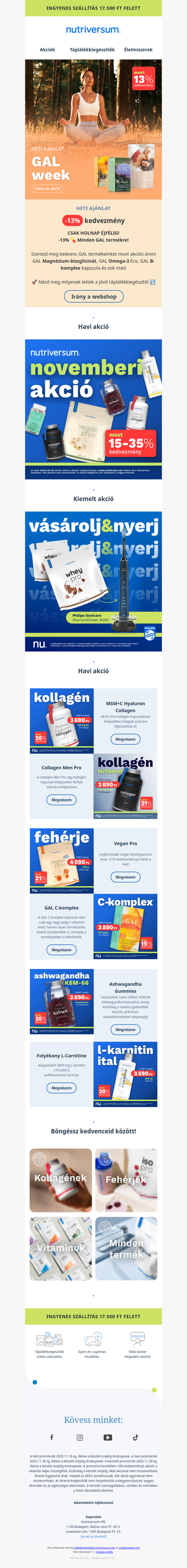 Holnap Éjfélig! -13%! 🌟 GAL Week Akció!