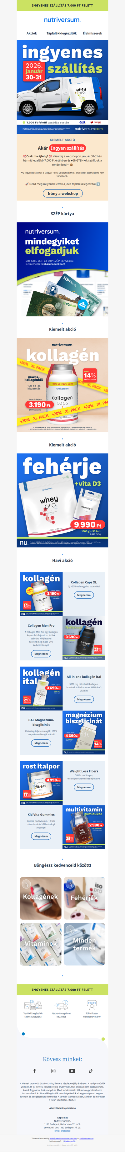 Ingyenes szállítás ⏰ Már csak ma éjfélig!