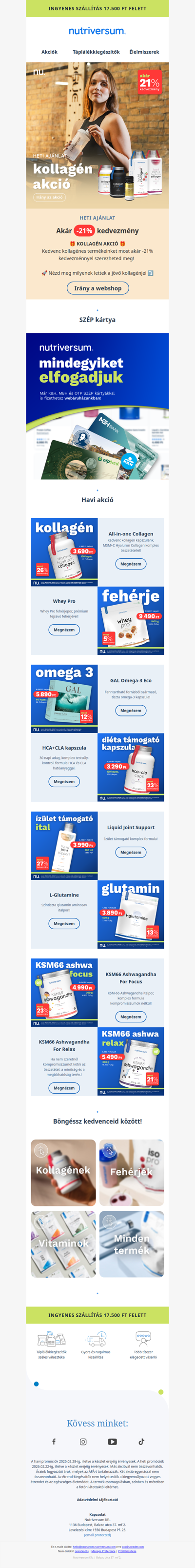 ✨Ezt a bőröd imádni fogja: kollagének 18–21% kedvezménnyel