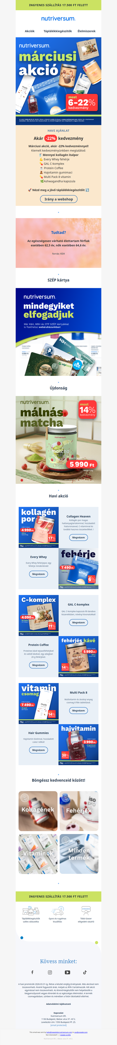 Psszt...kedvenc hajvitamin gumimacid🐻 és kollagéned is akciós most! Nézd meg milyen kedvezményeket hoztunk Neked a hónapban, akár -22%!