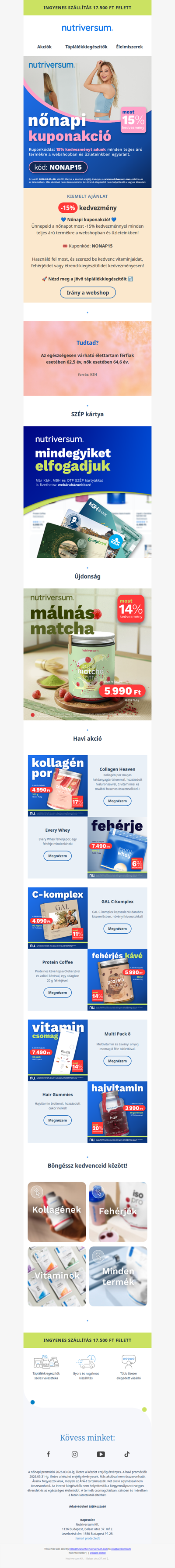 🌷 Ünnepelj nőnapi 15%-os kedvezményünkkel, egészen a hét végéig!