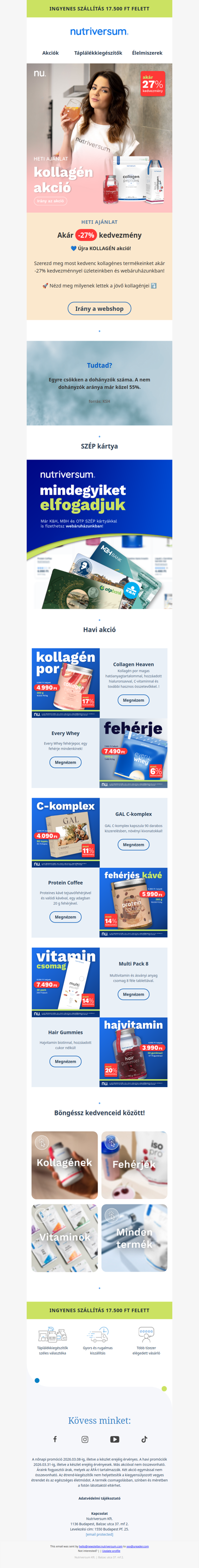 😱MINDEN kollagén akciós! Csak 2 hétig.