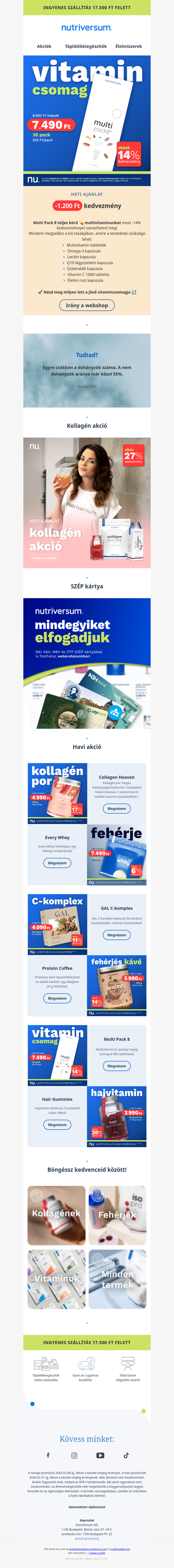 🚨Napi vitaminrutinod most akciós! Multi Pack 8 -14% kedvezménnyel