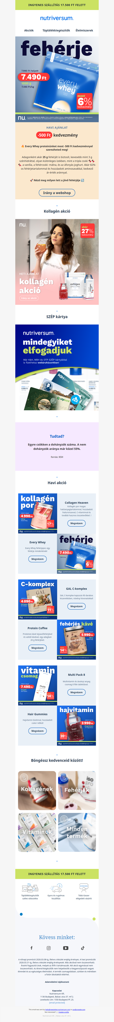 🚀 Legjobb ár-érték arányú fehérjénk, az Every Whey most kedvezményes!