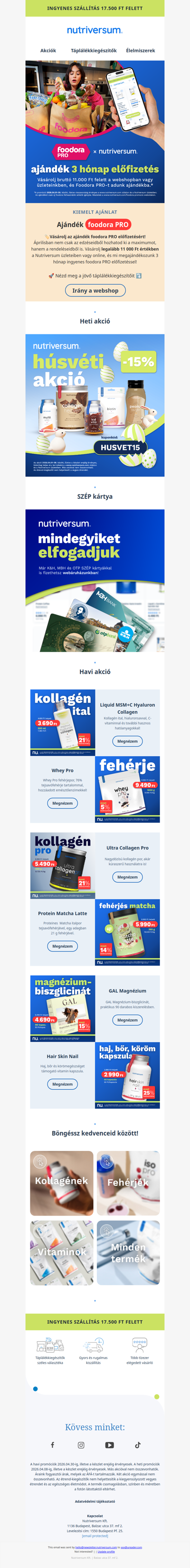 🎁AJÁNDÉK foodora PRO előfizetés a vásárlásod mellé!