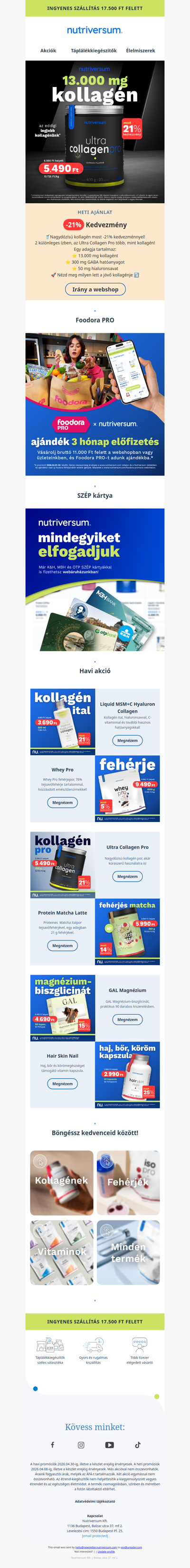 13.000 mg, -21% $1f449-1f3fc$ Ez az Ultra Collagen Pro!