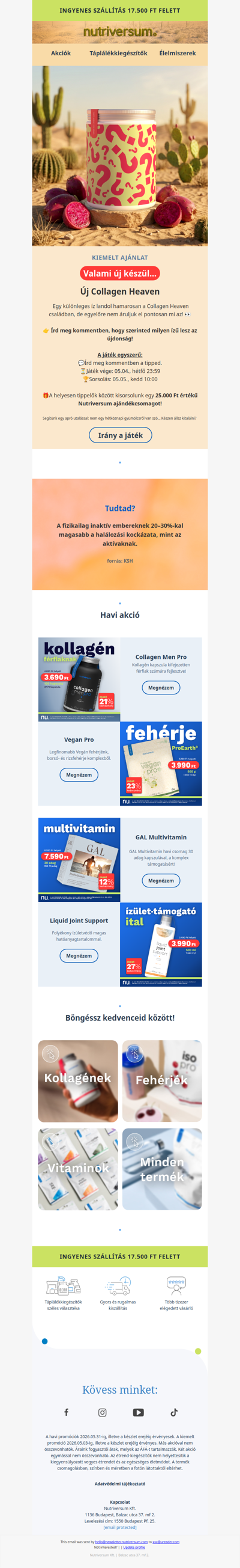 🎉Valami új készül… Játssz MA és nyerj egy 25.000 Ft értékű Nutriversum ajándékcsomagot!