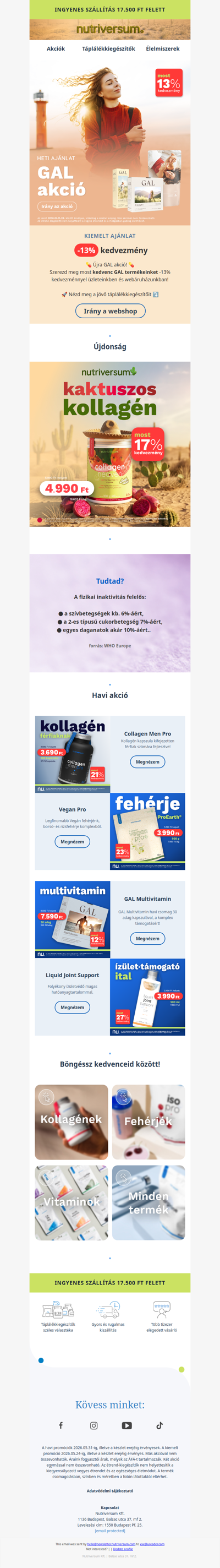 🎉 Újra GAL Akció! -13% kedvezménnyel!