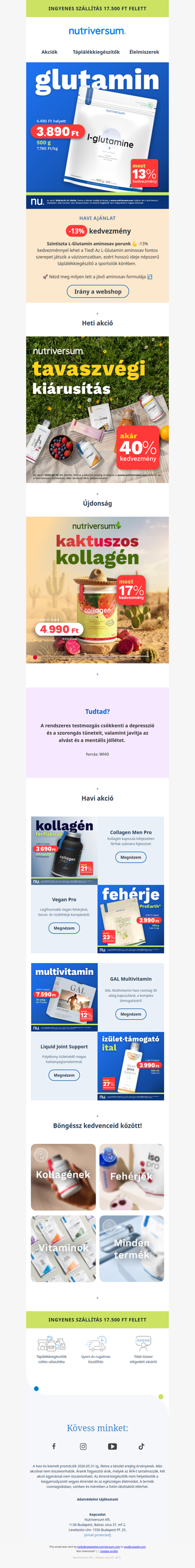 🔥Edzés mellé alap: L-Glutamine -13%
