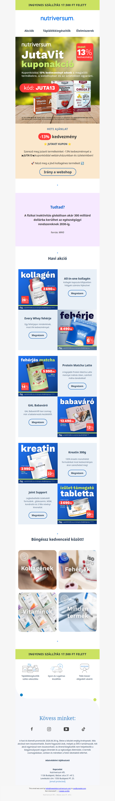 $26a1-fe0f$Jutavit termékek 13% kedvezménnyel!