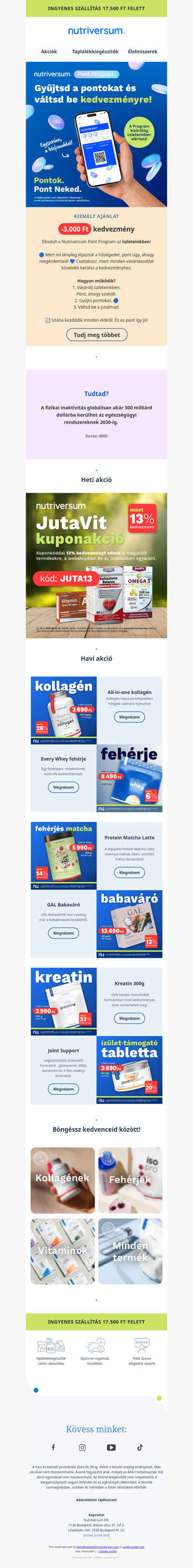 Elindult a Nutriversum 🔵Pont Program az üzleteinkben!