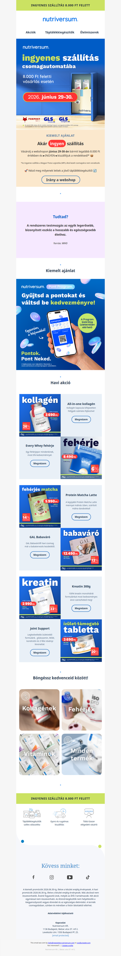 🚚INGYEN szállítunk automatába 8000 Ft felett!