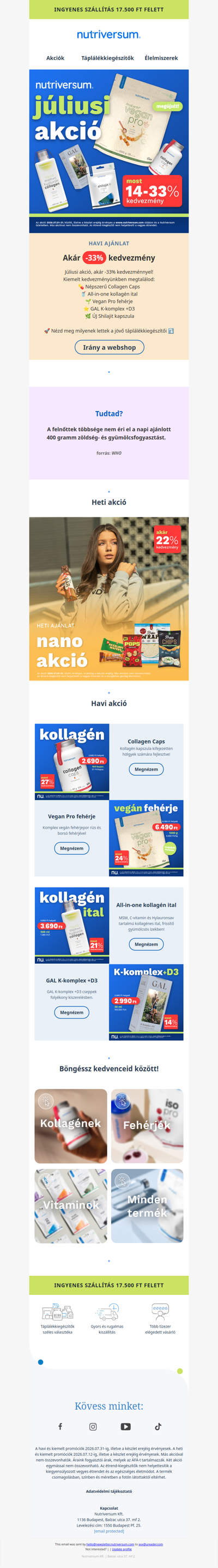 🌱Vegán protein és kollagén kapszula is akciós júliusban!