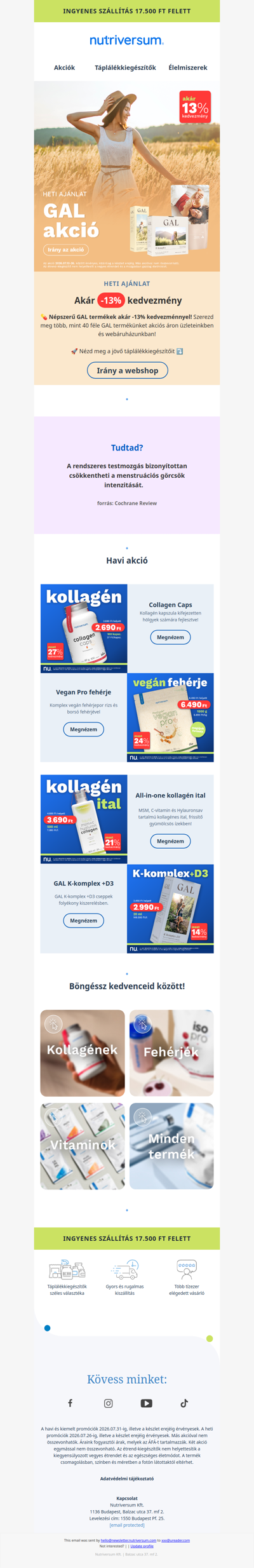 Minden GAL termék akciós, akár -13%!😱