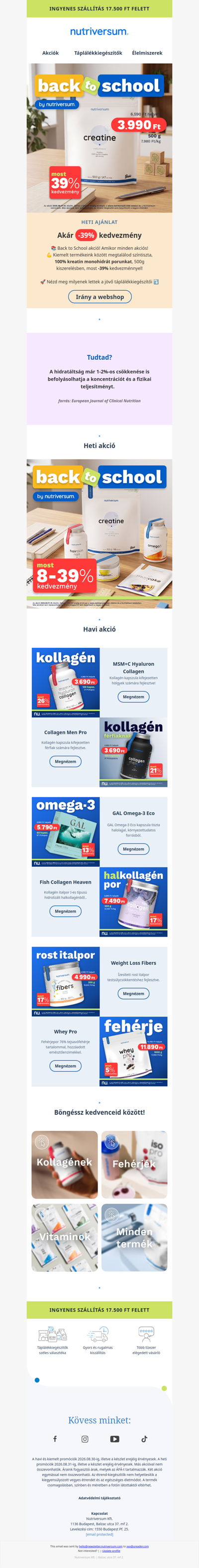 🔥Kemény edzés, brutál ár: Creatine mindkét kiszerelésben akciós, akár -39%!