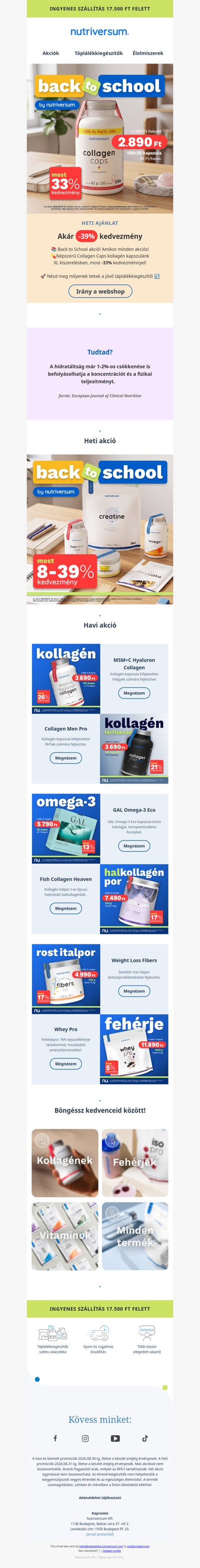 Több kollagén, jobb ár🚀 most -33% kedvetmény a Collagen Caps XL-re!