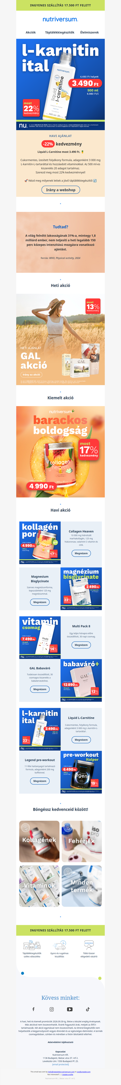 ⚡ Itt az ideje beépíteni a rutinodba! Liquid L-Carnitine 3000mg most 1000 Ft kedvezménnyel!