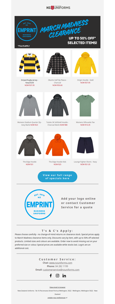 March Madness Clearance