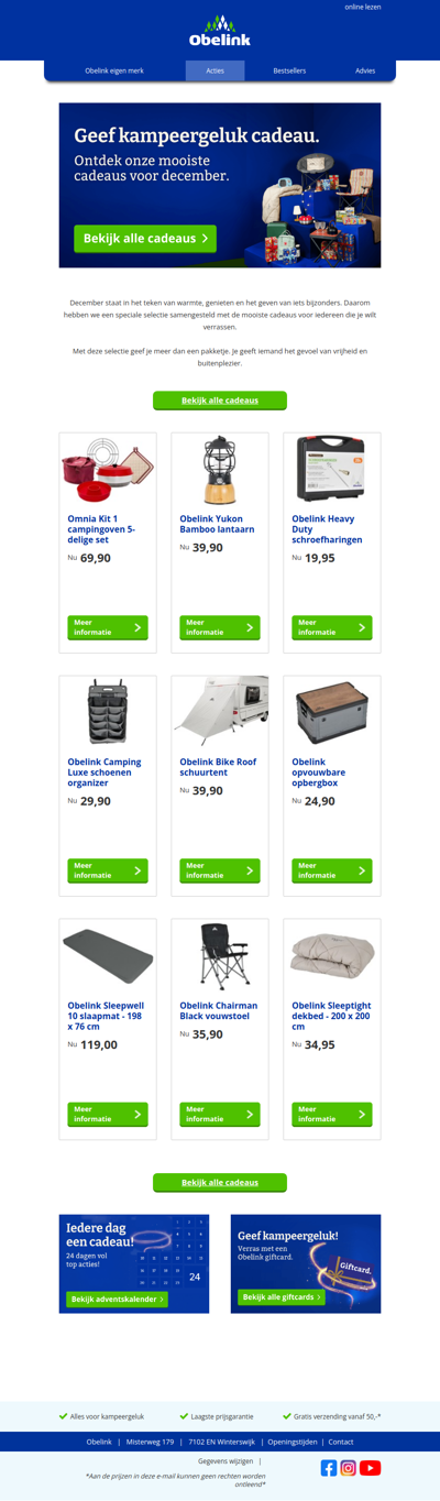 Geef kampeergeluk cadeau🎁