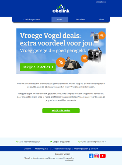 Vroege Vogel deals: extra voordeel voor jou 🐦