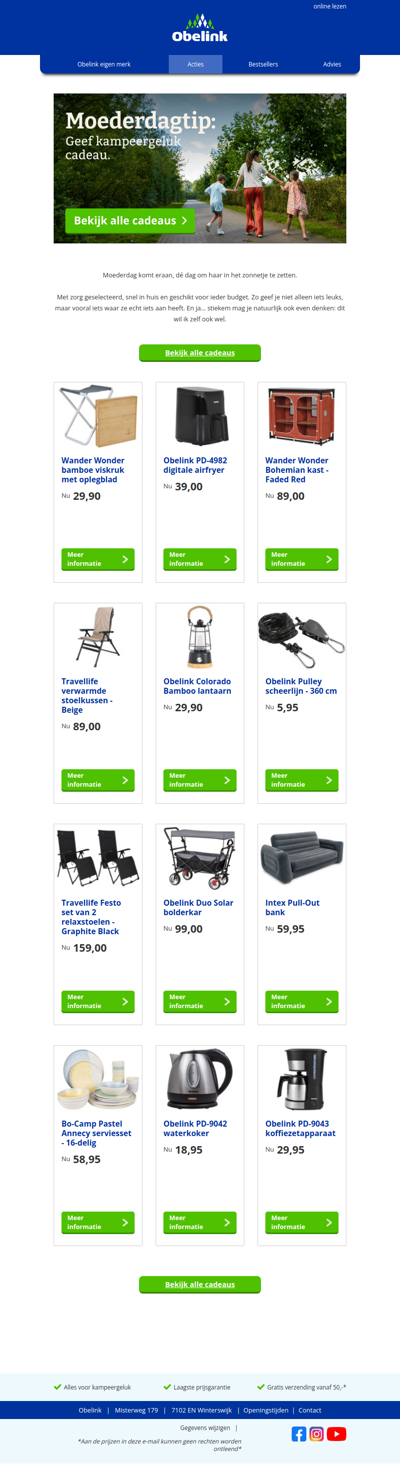 Moederdagtip: geef kampeergeluk cadeau.