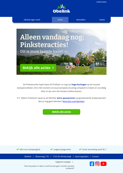 Alleen vandaag nog: Pinksteracties!