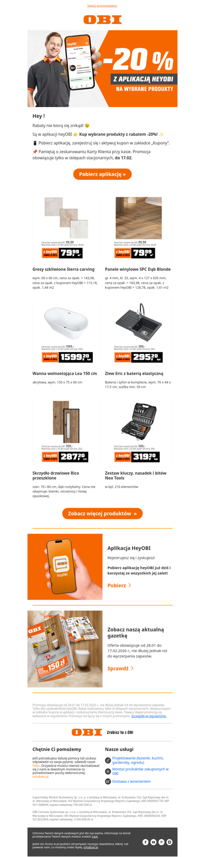 Odbierz rabat w aplikacji heyOBI. 🎉