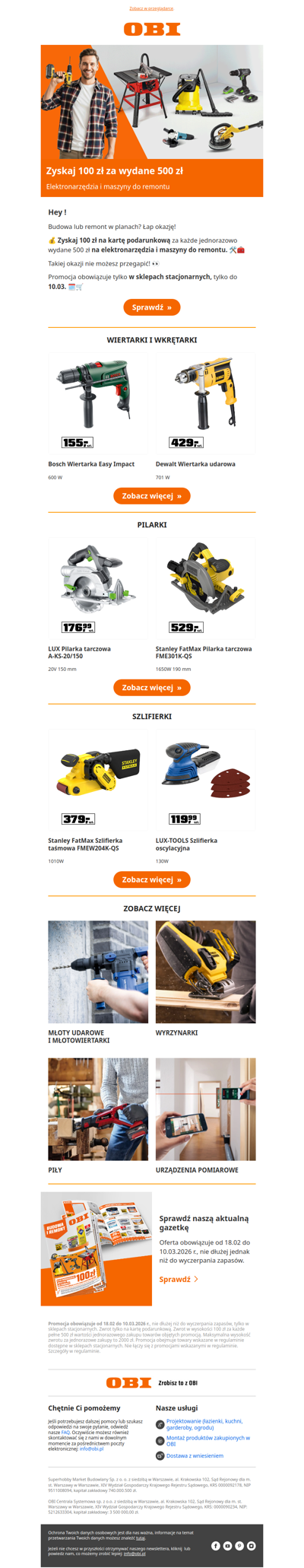 💰 Zyskaj 100 zł na kartę podarunkową. 🛠️