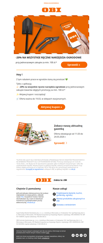 20% Rabat na wszystkie ręczne narzędzia ogrodowe! 🧑‍🌾