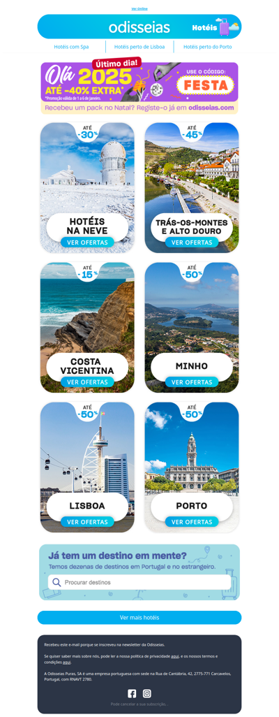 Último Dia 💥 Escapadinhas mais baratas hoje!