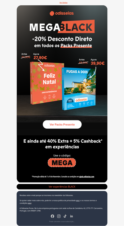 Oferta Mega BLACK: -20% em PACKS 🔥