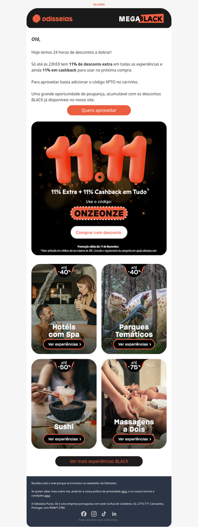 Só Hoje: Desconto Duplo 🤑11% Desconto + 11% Cashback!