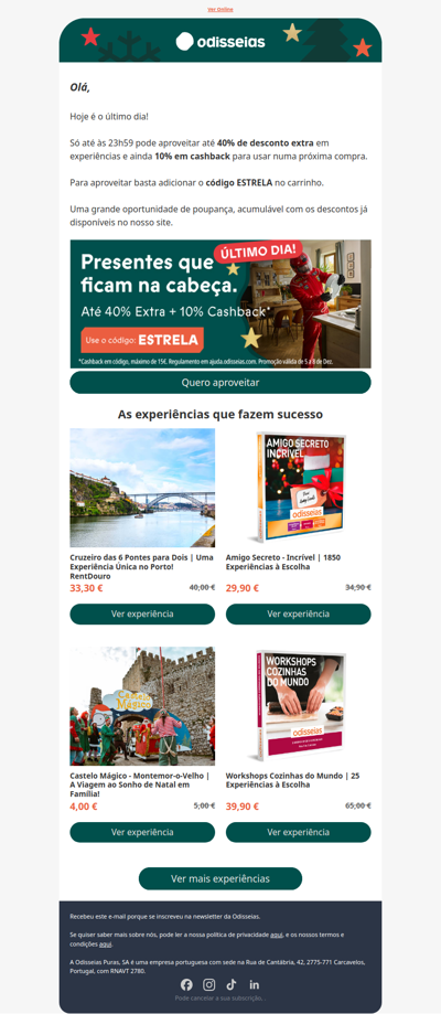 CONFIRMAÇÃO: Desconto extra em presentes