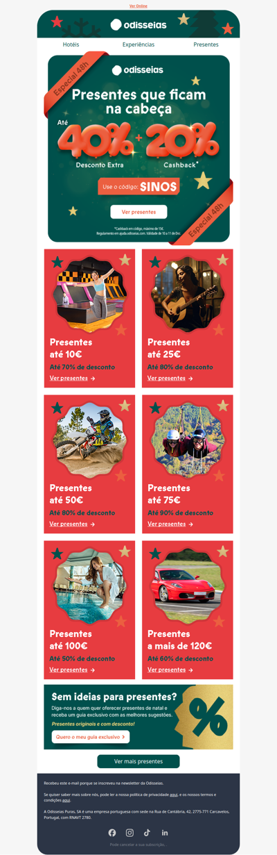 Experiências a menos de 10€ ( + desconto extra) 🤑