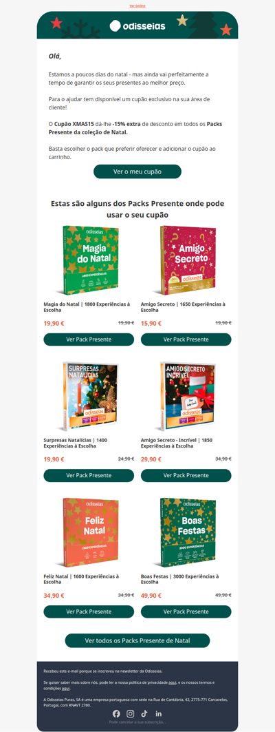 Foi escolhido para receber um cupão exclusivo 🎁