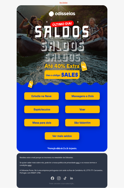 Última Oportunidade ⏳ Experiências em Saldos!