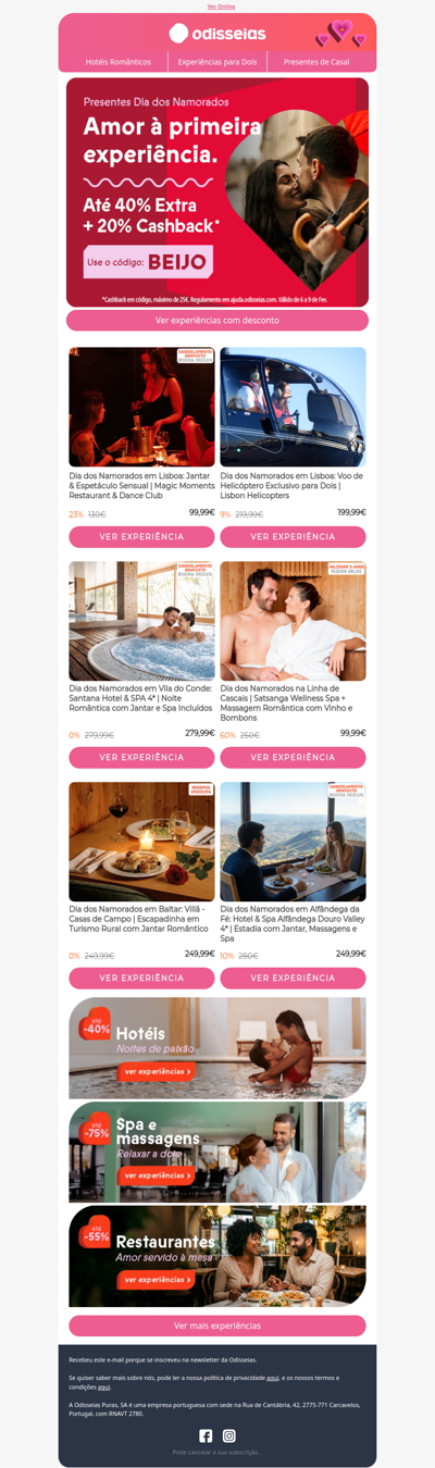 Jantar Sensual | Voo Helicoptero | Estadia & Spa 4*