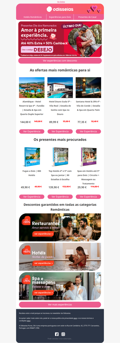 Surpresas de última hora 💑 Até -40% EXTRA