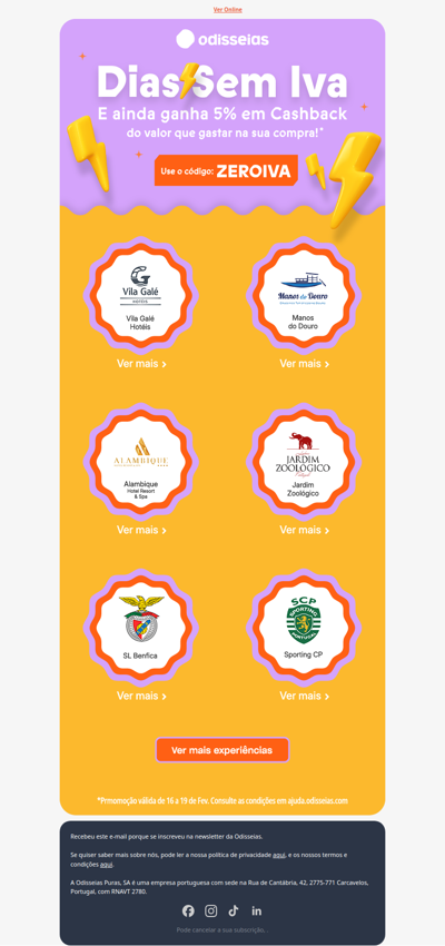 Vila Galé, SLBenfica, Zoo,...Sem IVA 💥