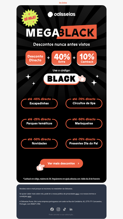 Olá MEGA BLACK 🖤 Preços Baixos + Desconto EXTRA