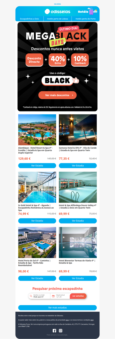 Escapadinhas & Spa a preços Black 🤑