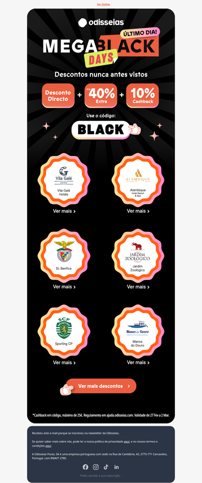 **IMPORTANTE** É o último dia de preços Black